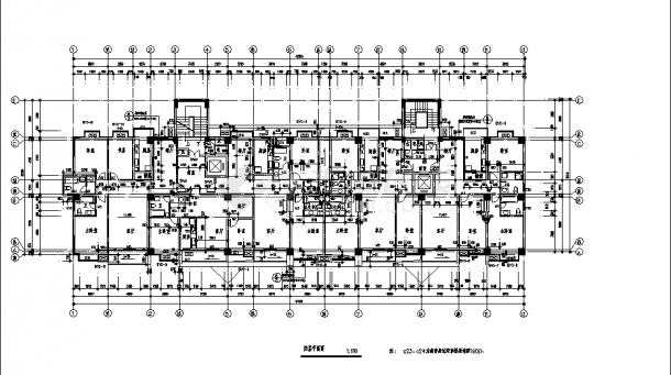 7588平米12层商住楼建筑设计施工cad图纸，含地下一层-图一