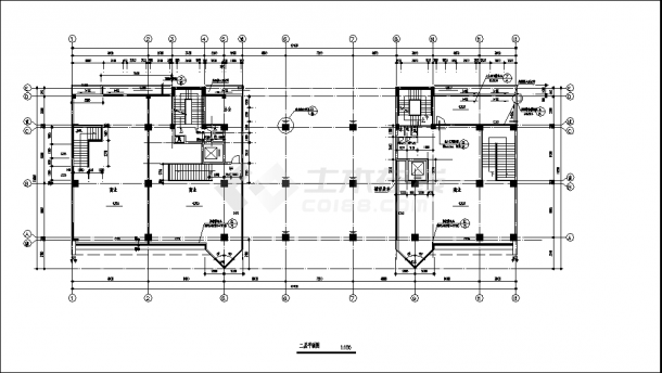 7588平米12层商住楼建筑设计施工cad图纸，含地下一层-图二