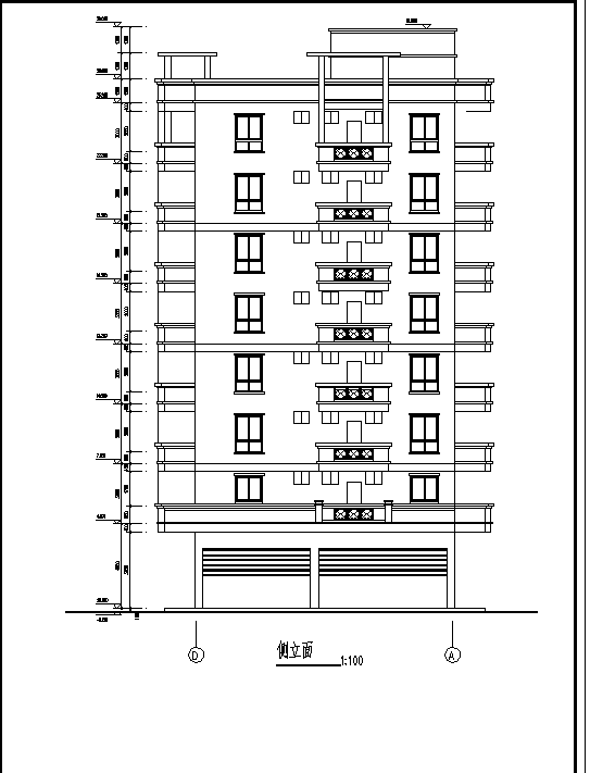 河南8层临江商住楼建筑设计施工cad图纸_图1