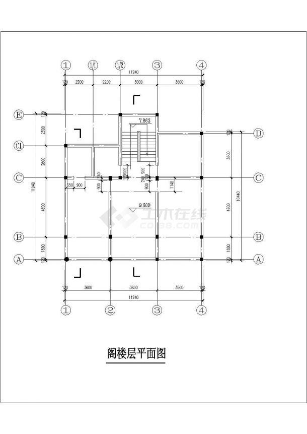 240平米3层砖混结构乡村民居楼建筑设计CAD图纸（含阁楼）-图一