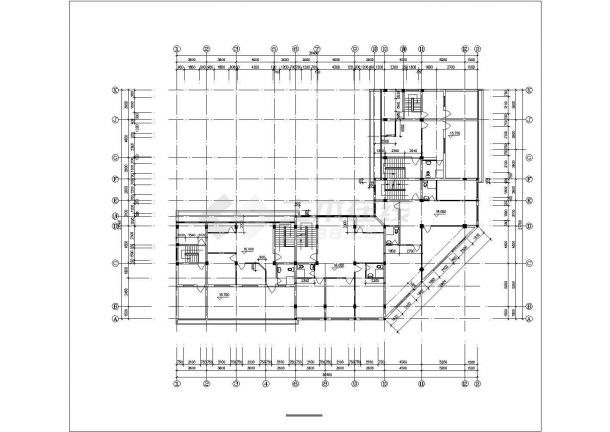 3700平米6层框混住宅楼平立剖面设计CAD图纸（含阁楼/底层商用）-图二