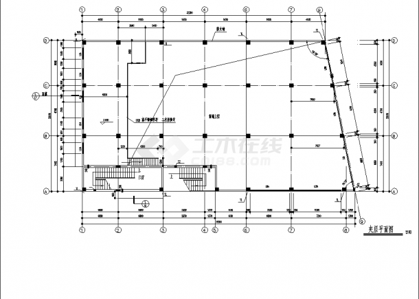 4层2539平方米私人商住楼建筑设计施工cad图纸，含设计说明-图一