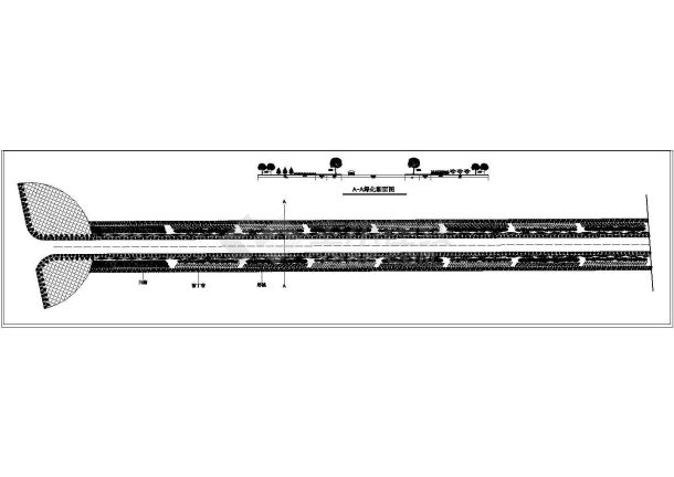 城市道路绿化规划CAD平面方案图-某道路Ｃ段绿化设计-图一