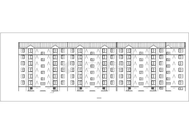 6800平米6层框混结构住宅楼建筑设计CAD图纸（含半地下室）-图二
