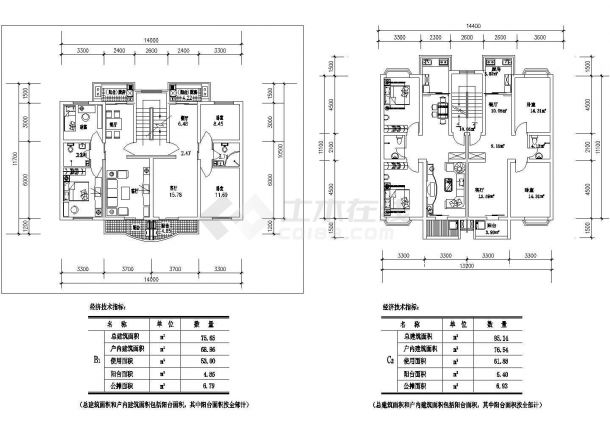 泉州某新建小区70-145平米左右的热门户型设计CAD图纸（共25张）-图二