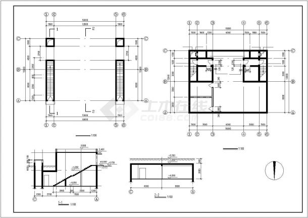 2700平米左右5层砖混结构住宅楼全套建筑设计CAD图纸（含跃层）-图一