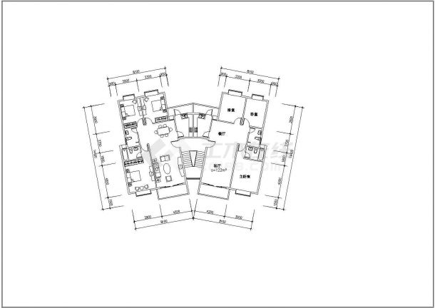 80-140平米经典热门的二三房平面户型设计CAD图纸（共45张）-图一