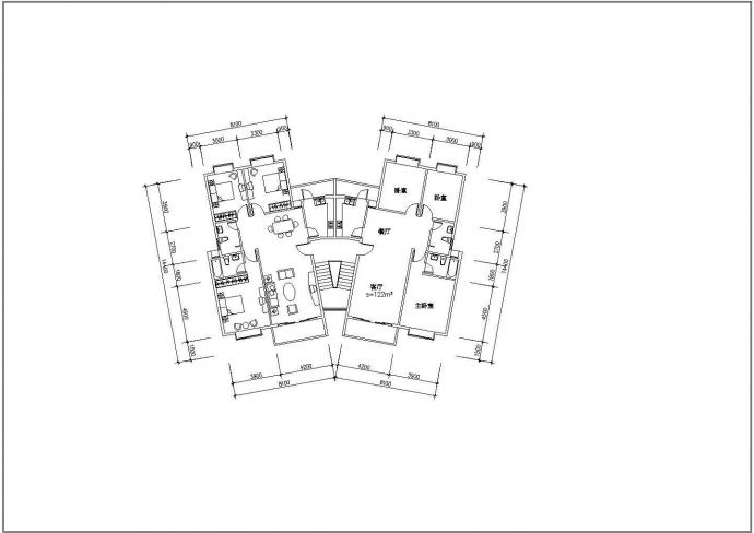 80-140平米经典热门的二三房平面户型设计CAD图纸（共45张）_图1