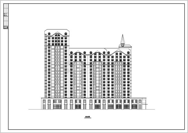 某小区1.7万平米23层框架结构商住楼平立剖面设计CAD图纸（1-2层商用）-图二