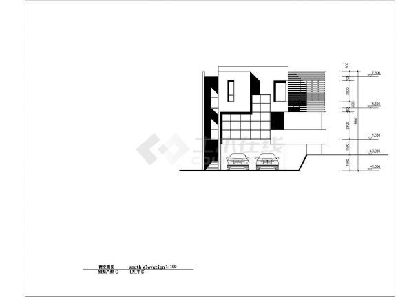 某二层带地下层框架结构新新式别墅设计cad全套建筑施工图（ 含效果图）-图二