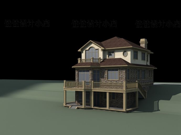 某三层框架结构新式别墅设计cad全套建筑施工图（ 含设计说明，含效果图）_图1