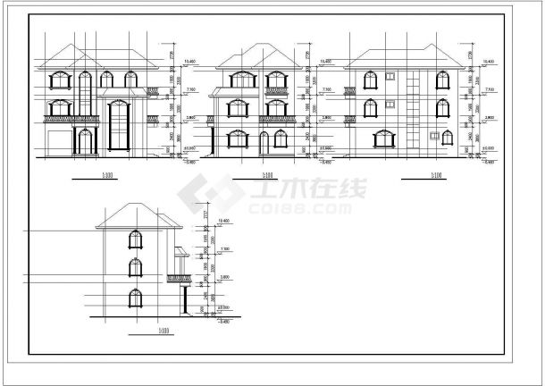 别墅方案建筑施工框架基础详图带效果图-图二
