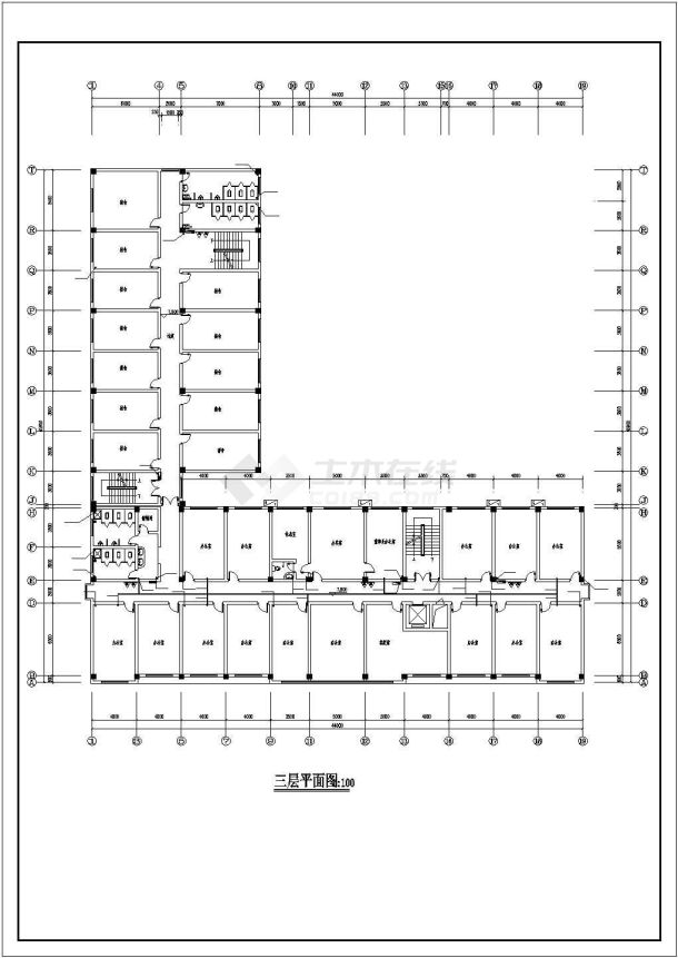 北京某大学内部5层综合楼给排水系统设计CAD图纸-图二