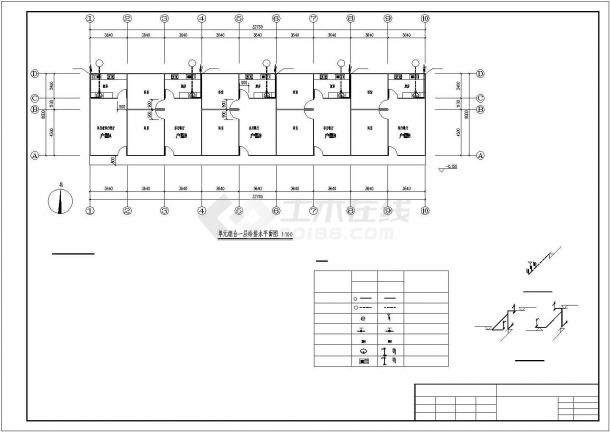 天津某大型活动板房安置小区给排水设计CAD图纸-图一