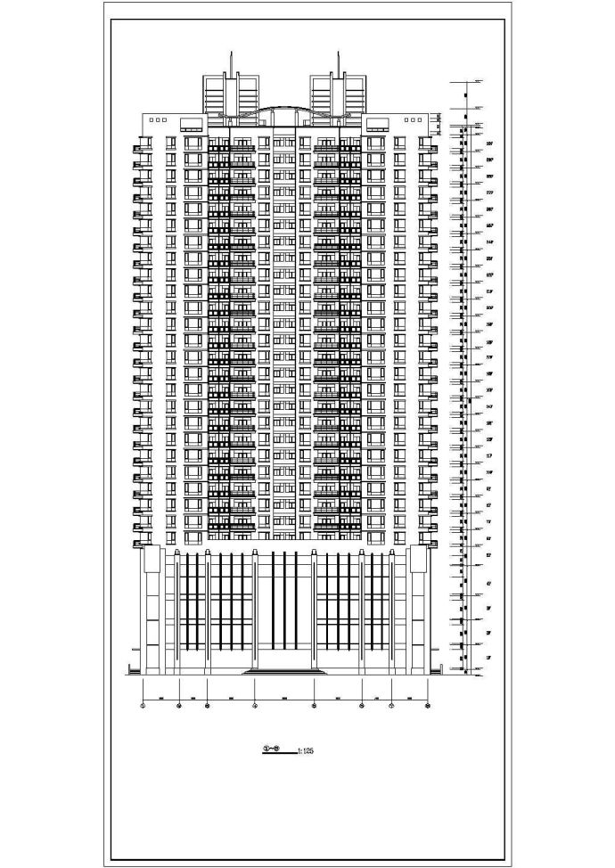 沧州市某小区2.1万平米30层剪力墙结构住宅楼平立剖面设计CAD图纸_图1