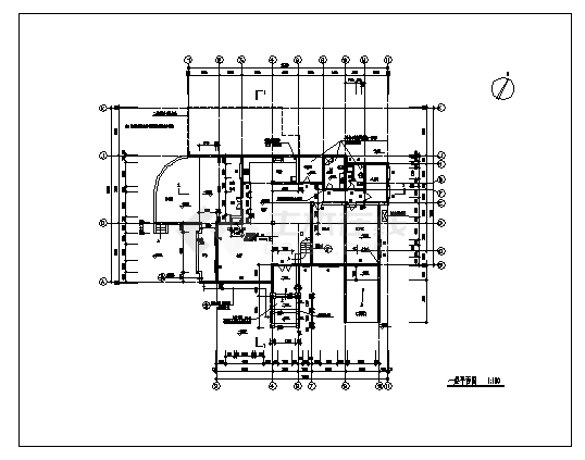 土木工程毕业设计_380平米某二层山庄别墅建施cad图(含计算书，毕业设计)-图一