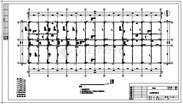 土木工程毕业设计_2900平米某三层框架结构综合楼结施cad图(含计算书，毕业设计)-图一