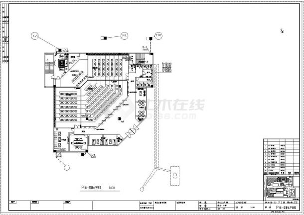 北京东单地区某3层购物商场给排水系统设计CAD图纸-图二