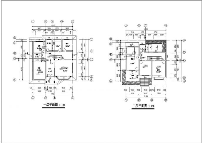 北京市二层现代风格带阁楼别墅施工图含效果图_图1