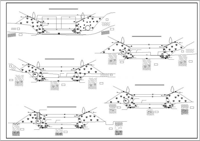 大连市三坝河河道治理工程全套设计CAD图纸_图1
