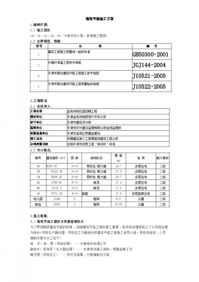 金色领地花园节能工程施工组织设计方案_图1