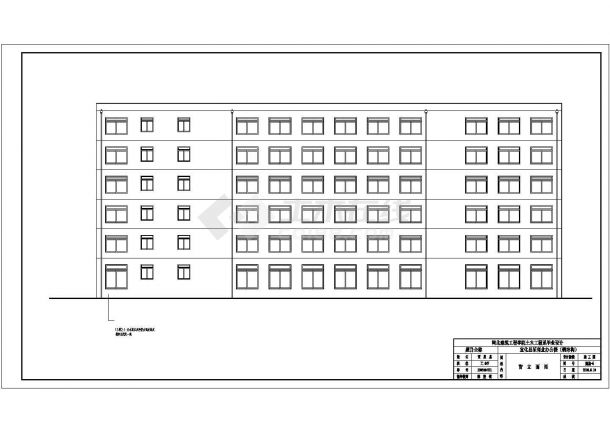办公楼设计_某地六层六千平米钢框架办公楼设计CAD图-图一