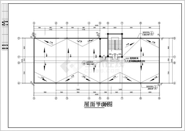 办公楼设计_某地6层四千四平米办公楼全套设计CAD图-图一