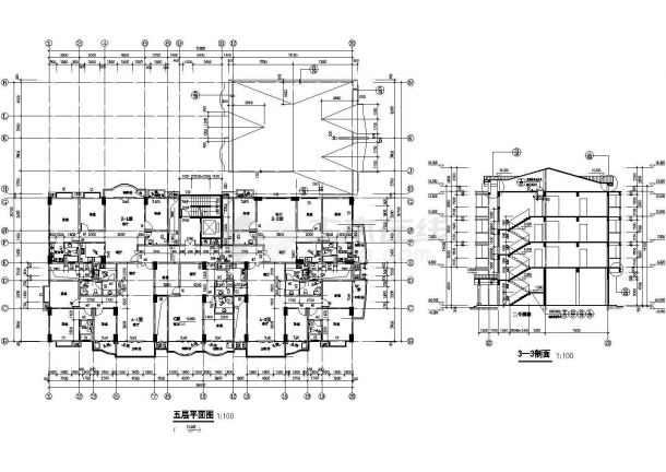 1.1万平米12层框架结构住宅楼建筑设计CAD图纸（含地下层和跃层）-图二