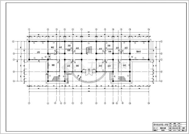 六层4465.00平米行政办公楼毕业设计（含计算书，建筑结构图）-图一