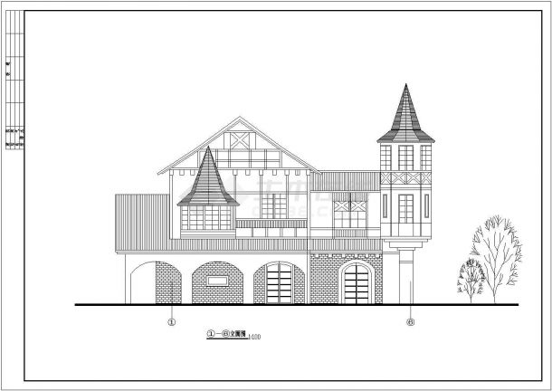 某法兰西边陲小镇建筑详细设计施工方案CAD图纸-图一