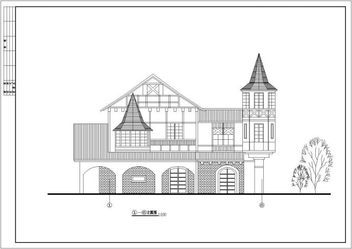 某法兰西边陲小镇建筑详细设计施工方案CAD图纸_图1