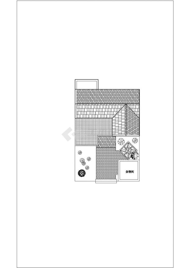 某中式徽农村民居建筑详细设计施工方案CAD图纸-图二