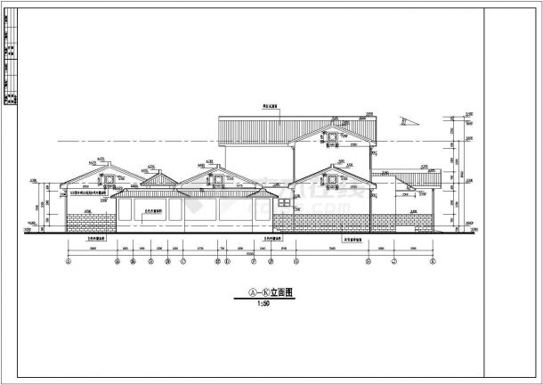 某中式古典别墅建筑详细设计施工方案CAD图纸-图一