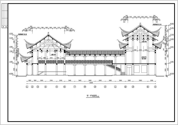 某中式古典祠堂戏台建筑详细设计施工方案CAD图纸_图1
