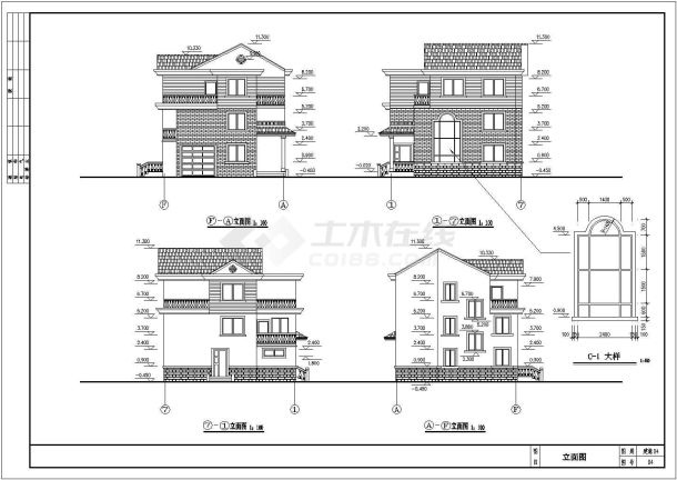 某新型农村住宅建筑设计cad施工图-图二