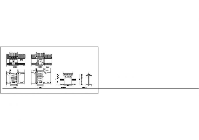 某中式古典大门建筑详细设计施工方案CAD图纸_图1