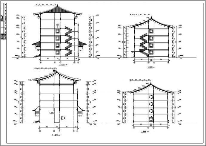 某中式经典中学教学楼建筑详细设计施工方案CAD图纸_图1