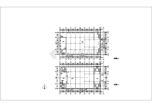 某经典三层教堂建筑详细设计施工方案CAD图纸-图二