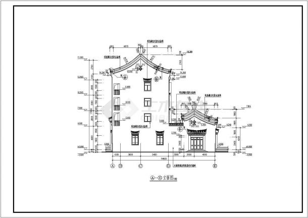 某中式古典民居建筑详细设计施工方案CAD图纸-图二