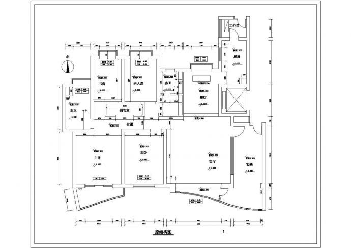 某中式古典建筑家具装修详细施工设计方案CAD图纸_图1