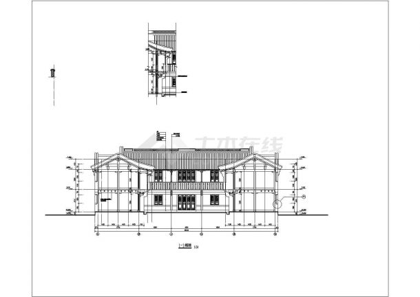 某中国古典古风建筑全套详细施工设计方案CAD图纸-图一