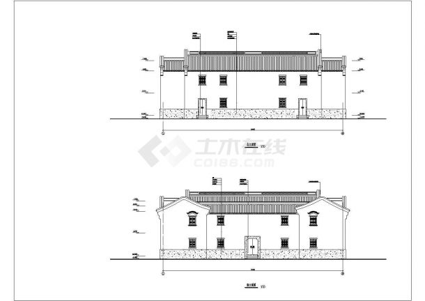 某中国古典古风建筑全套详细施工设计方案CAD图纸-图二