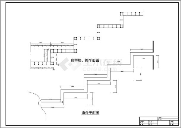 某经典长廊曲桥建筑详细施工设计方案CAD图纸-图二
