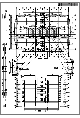土木工程毕业设计_5300平方米六层框架员工宿舍楼建筑施工cad图(含计算书，毕业设计)-图二