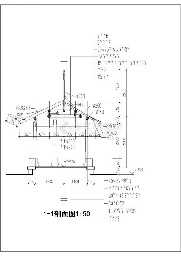 某经典公园五角亭全套建筑详细施工设计方案CAD图纸-图二