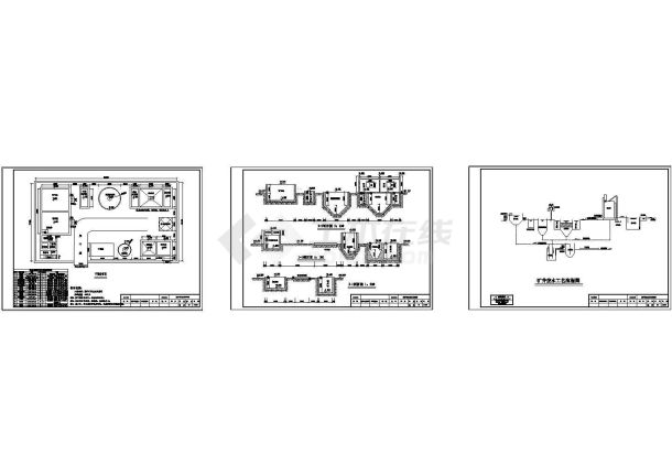 某煤矿矿井废水处理站(cad)设计图纸-图一