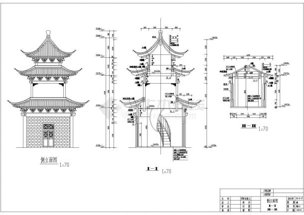 某经典亭、长廊建筑详细施工设计方案CAD图纸-图一