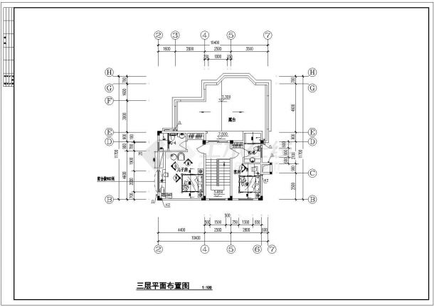 380平米3层框混结构单体别墅全套装修CAD设计图纸-图一