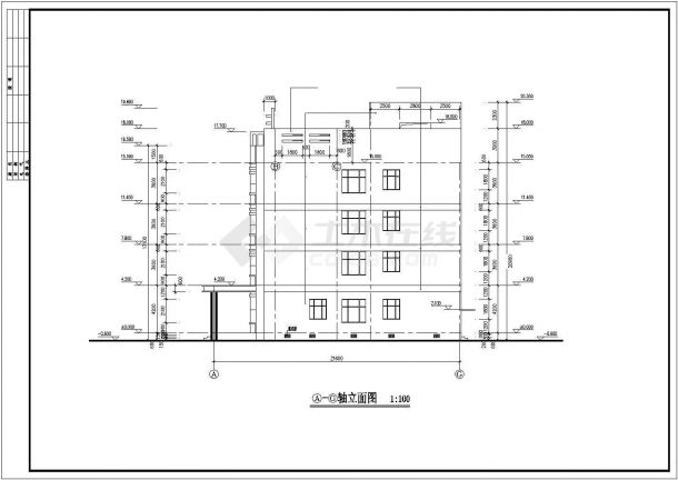 【最新】某四层医院门诊楼建施设计方案CAD图纸-图二