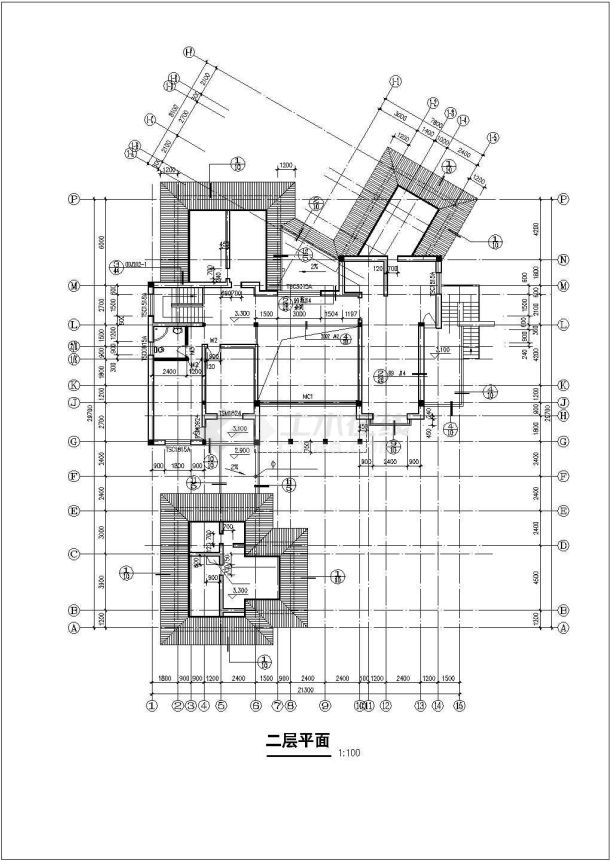 某市区两层独立豪华别墅建筑CAD施工图-图一